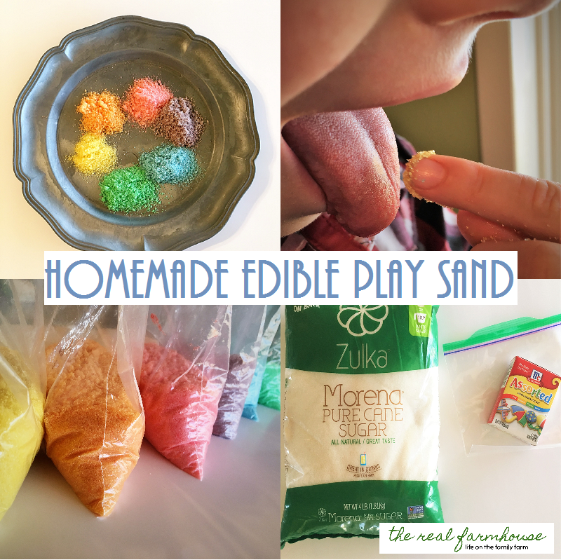 great tutorial on how to make edible play sand. great hands on activity for kids play!