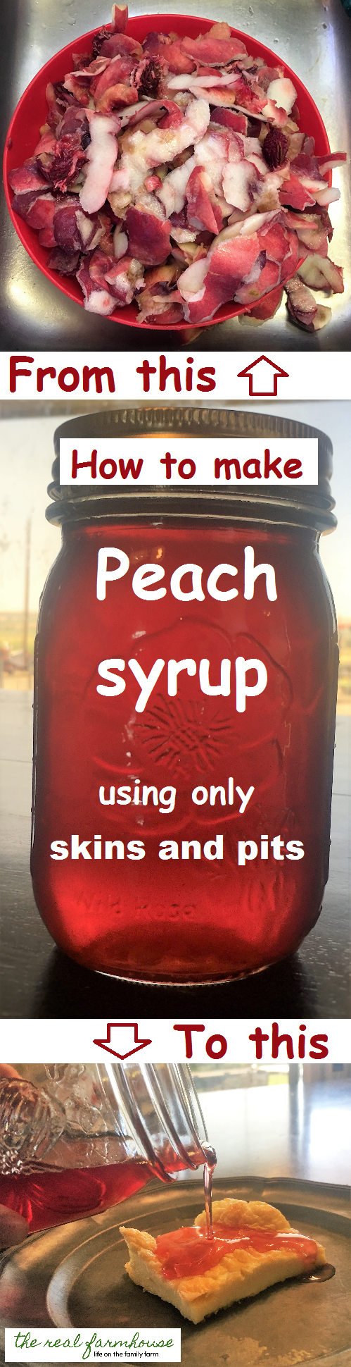 Don't toss out your peach scraps, make delicious peach syrup with them.