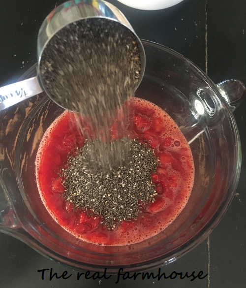 Stupid easy chia seed and strawberry jam. Fast, fresh, all natural, sugar free, delicious homemade freezer jam